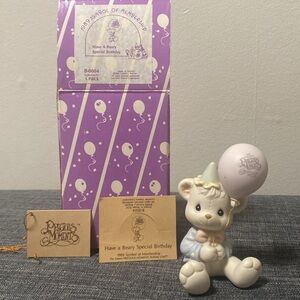 1989 Precious Moments “Have a Beary Special Birthday” Porcelain Figurine - NEW!